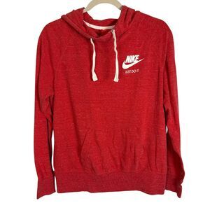 Nike Just Do It Women’s Cowl Neck Pullover Hoodie Red Heather Size Large